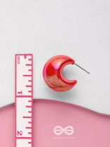 Groovy Arcs - Holographic Acrylic Earrings (Red)