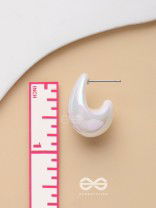 Shining Crescents - Holographic Acrylic Earrings (White)