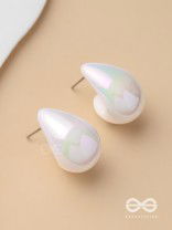 Shining Crescents - Holographic Acrylic Earrings (White)