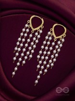 Chandelier Pearls - Golden Pearl Earrings