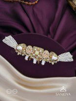 Himahati- The First Snow- Shells, Beads And Glass Drops Hand Embroidered Choker Neckpiece