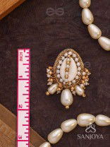 Dinara - The Shell Shoreline - Beads, Shells And Pearl Drops Hand Embroidered Earrings