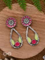 Enchanted Garden Wings - Statement Enamelled Oxidised Ear Jackets