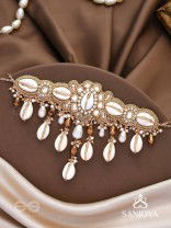 Lavana- The Coast Memoirs- Shells, Beads And Glass Drops Hand Embroidered Choker Neckpiece