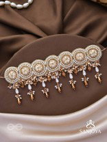 Stavaka- The Beloved Bouquet- Beads, Pearl And Glass Drops Hand Embroidered Choker Neckpiece