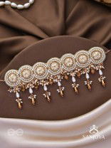 Stavaka- The Beloved Bouquet- Beads, Pearl And Glass Drops Hand Embroidered Choker Neckpiece