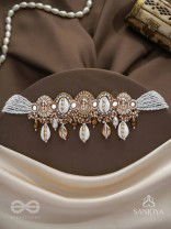 Velakula- The Coastline Stories- Shells, Beads, Pearl And Glass Drops Hand Embroidered Choker Neckpiece