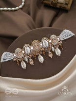 Velakula- The Coastline Stories- Shells, Beads, Pearl And Glass Drops Hand Embroidered Choker Neckpiece