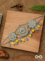 The Playful Skies - Enamelled Oxidised Choker Neckpiece