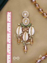 Divyaan- The Celestial Dreamdust- Shells, Beads, Polki And Kundan Finished Hand Embroidered Earrings