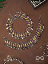 The Dainty Dazzle- Enamelled Oxidised Anklets (Set of 2)