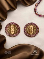Anantya- The Infinity Loop- Sequins And Beads Hand Embroidered Earrings