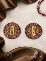 Anantya- The Infinity Loop- Sequins And Beads Hand Embroidered Earrings