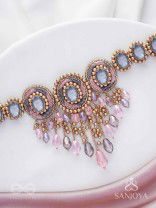 Bijaksara- The Secret Spell- Stones, Beads And Glass Drops Hand Embroidered Choker Neckpiece