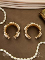 Lavnakar- The Coast Of Treasures- Shells And Beads Hand Embroidered Bangles (Set Of 2)