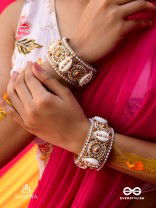 Saindhav- The Marine Love- Shells And Beads Hand Embroidered Bangle (Set Of 2)