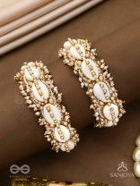 Arthogya  - The Marine Treasures - Shells And Beads Hand Embroidered Cuff Bracelets (Set Of 2)