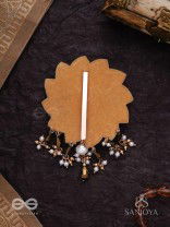 Prabhanjanam - The Stormy Reflectors - Shell, Mirrors And Glass Drops Hand Embroidered Hair Accessory