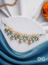 Vesht - The Dreamy Skies - Beads, Polki And Kundan Finished Hand Embroidered Neckpiece