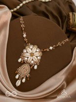 Nripatva - The Royal Art - Shells, Mirrors, Beads And Pearl Drops Hand Embroidered Neckpiece