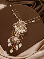 Abhivrish - The Shell Shower - Shells, Mirrors, Beads And Glass Drops Hand Embroidered Neckpiece