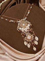 Abhivrish - The Shell Shower - Shells, Mirrors, Beads And Glass Drops Hand Embroidered Neckpiece