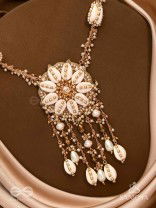 Upkulam - The Shore Letters - Shells, Beads And Pearl Drops Hand Embroidered Neckpiece