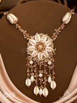 Upkulam - The Shore Letters - Shells, Beads And Pearl Drops Hand Embroidered Neckpiece