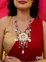 Anvadhya - The Splendid Divinity - Shells, Beads, Pearl And Glass Drops Hand Embroidered Neckpiece