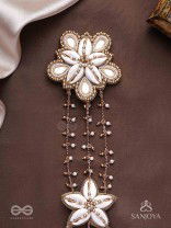 Maayin - The Magical Inflorescence - Shells, Mirrors And Beads Hand Embroidered Hair Accessory