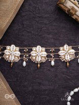 Stavkini - The Shell Bouquet - Shells, Mirrors, Beads And Glass Drops Hand Embroidered Kamarbandh