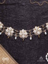 Stavkini - The Shell Bouquet - Shells, Mirrors, Beads And Glass Drops Hand Embroidered Kamarbandh