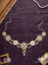 Mandlani - The Spellbinding Orbits - Shells, Mirrors, Pearls And Glass Drops Hand Embroidered Kamar Bandh
