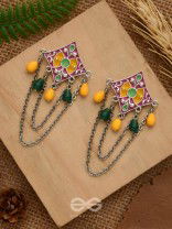 The Countryside Charms - Enamelled Oxidised Earrings