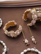 Tararaman - The Bejewelled Galaxies - Beaded Hand Embroidered Cuff Bracelets (Set Of 2)