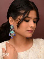 The Skyline Shore - Stone Enamelled Oxidised Earrings