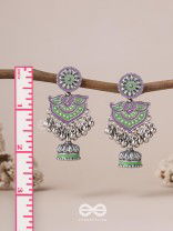 The Forest Lake- Enamelled Oxidised Earrings