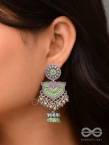 The Forest Lake- Enamelled Oxidised Earrings