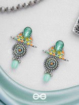 The Warm Shades - Stone Enamelled Oxidised Earrings