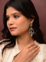 The Birds' Haven - Stone Enamelled Oxidised Earrings