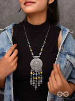 The Mandala Creation - Oxidised Hand Embroidered Neckpiece