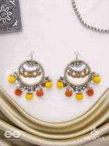Svarvat - The Melodic Joy - Resham And Coins Hand Embroidered Oxidised Earrings 