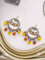 Svarvat - The Melodic Joy - Resham And Coins Hand Embroidered Oxidised Earrings 