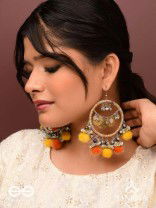 Svarvat - The Melodic Joy - Resham And Coins Hand Embroidered Oxidised Earrings 