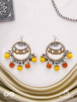 Svarvat - The Melodic Joy - Resham And Coins Hand Embroidered Oxidised Earrings 