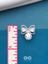 Bows Of Innocence - Embellished Silver Earrings