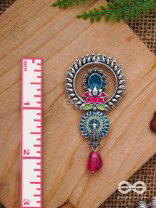 The Peacock Nelumbos - Enamelled Oxidised Earrings