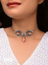 The Rosy Reminiscence - Enamelled Oxidised Choker Neckpiece