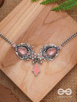 The Rosy Reminiscence - Enamelled Oxidised Choker Neckpiece