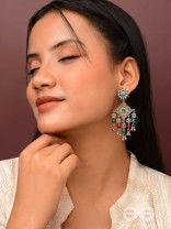 The Floral Hues - Enamelled Oxidised Earrings